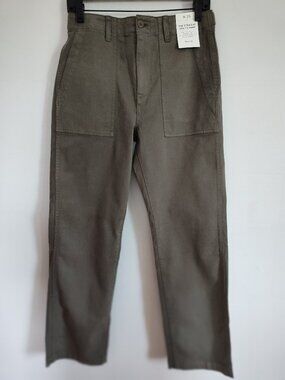 Madewell SZ 25 Green Straight Utility Pant